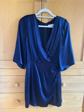 Amanda Uprichard Navy Blue Silk Mini Dress